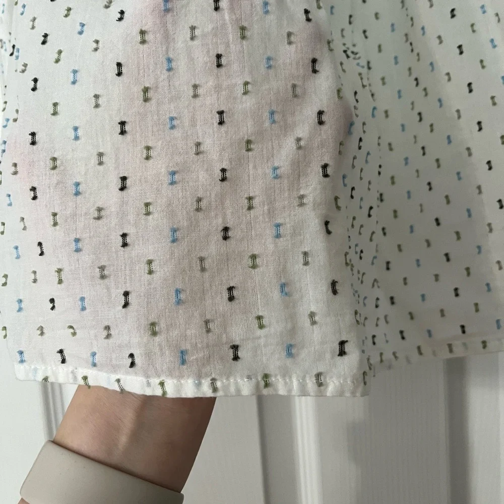 Loft White Smocked Peasant Top - Picture 3 of 4